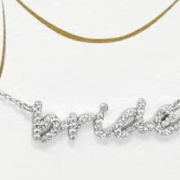 Brand New Sparkle Silver 'Bride' Necklace Adjustable - Picture 2 of 2